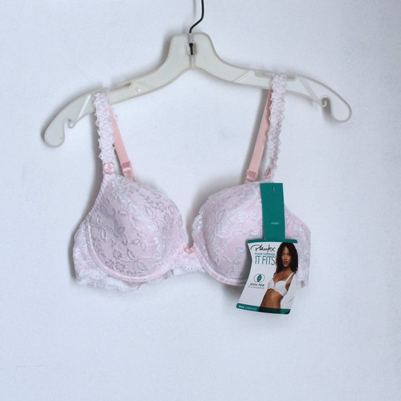 Playtex Other - Vintage Playtex Bra Thank Goodness It Fits Size 38B #4263 Pink With Lace NOS